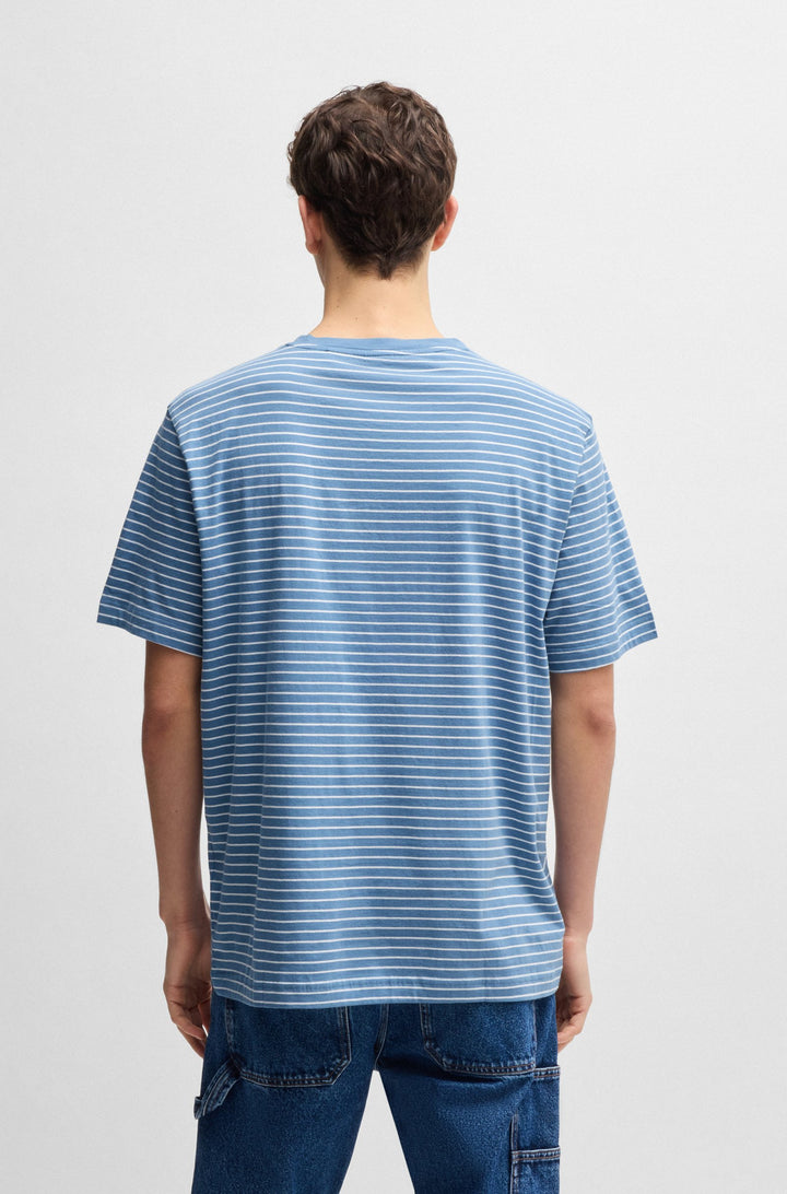 BOSS T-Shirts Relaxed Fit in Cotton - TALESSTRIPE 10252438 01-50499334- Concorde Fashion#color_blue-462