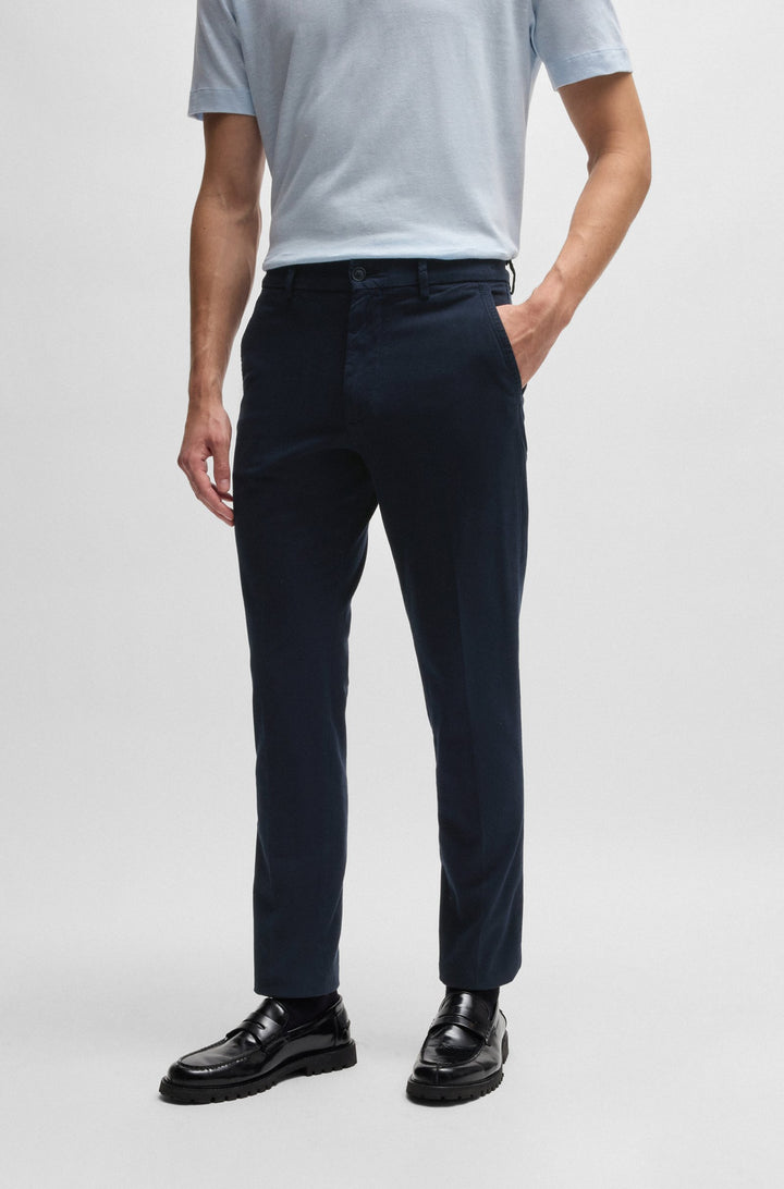 BOSS Trousers Slim Fit in Cotton Mix - P-KAITON 10255114 01-50521257- Concorde Fashion#color_navy-404
