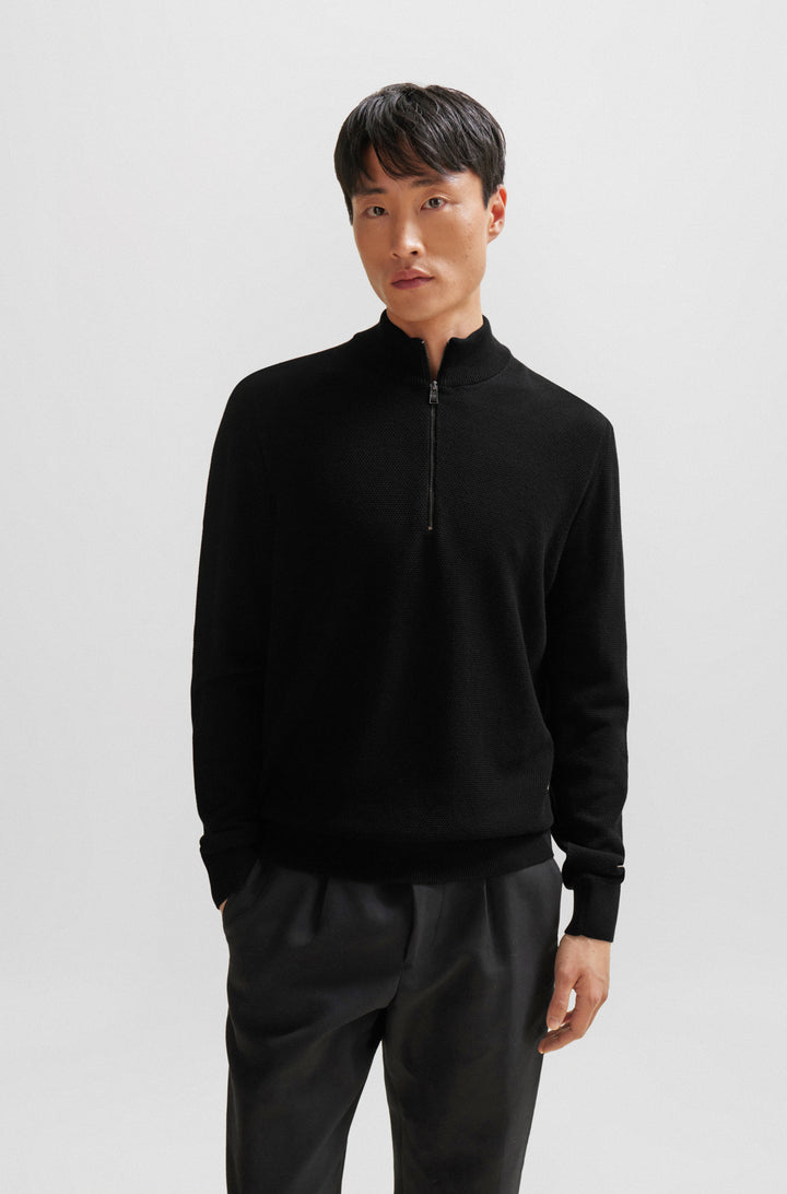 BOSS Sweaters Regular Fit in Cotton - EBRANDO-P 10255179 01-50505997- Concorde Fashion#color_black-001