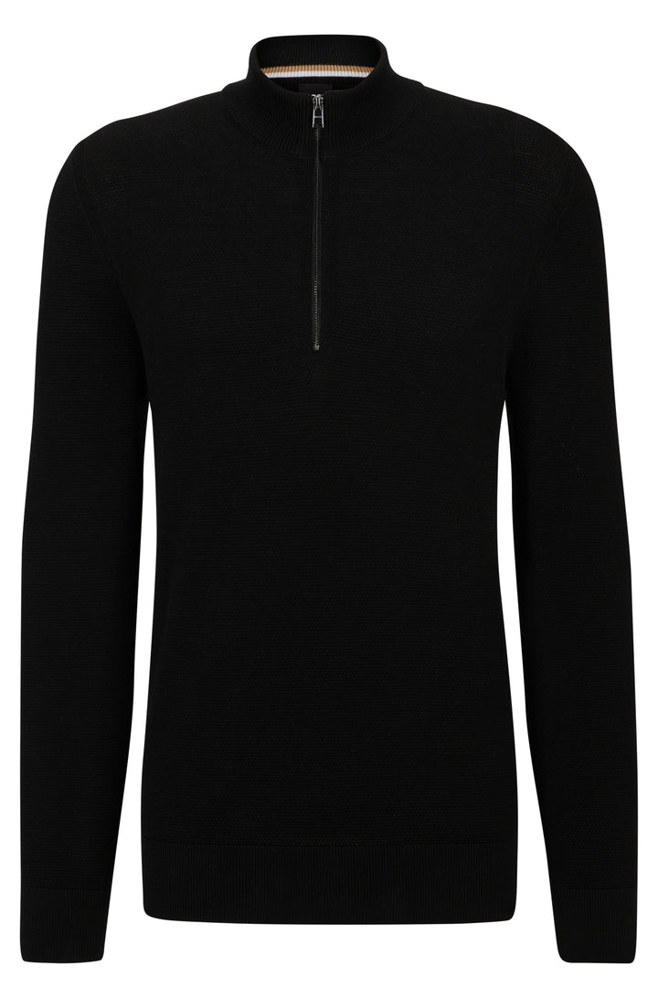 BOSS Sweaters Regular Fit in Cotton - EBRANDO-P 10255179 01-50505997- Concorde Fashion#color_black-001