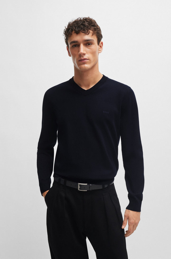 BOSS Sweaters Regular Fit in Cotton - PACELLO-L 10255193 01-50506042- Concorde Fashion#color_navy-404