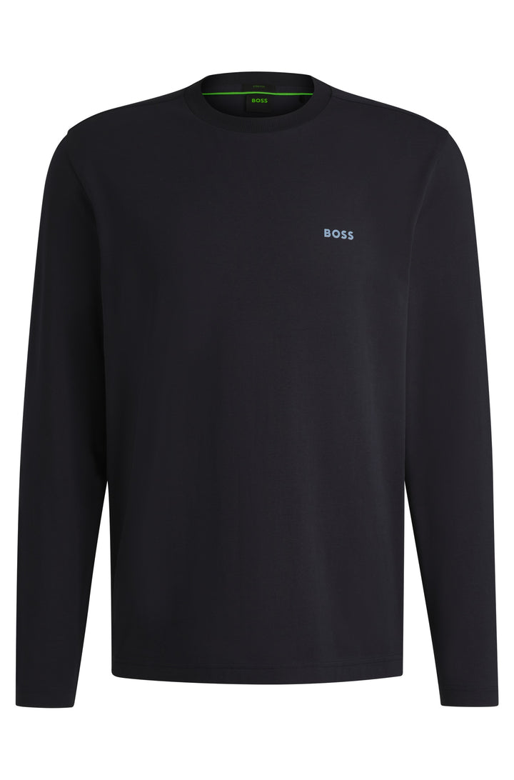 BOSS T-Shirts Regular Fit in Cotton Mix - TEE LONG 10256064 01-50506365- Concorde Fashion#color_navy-405