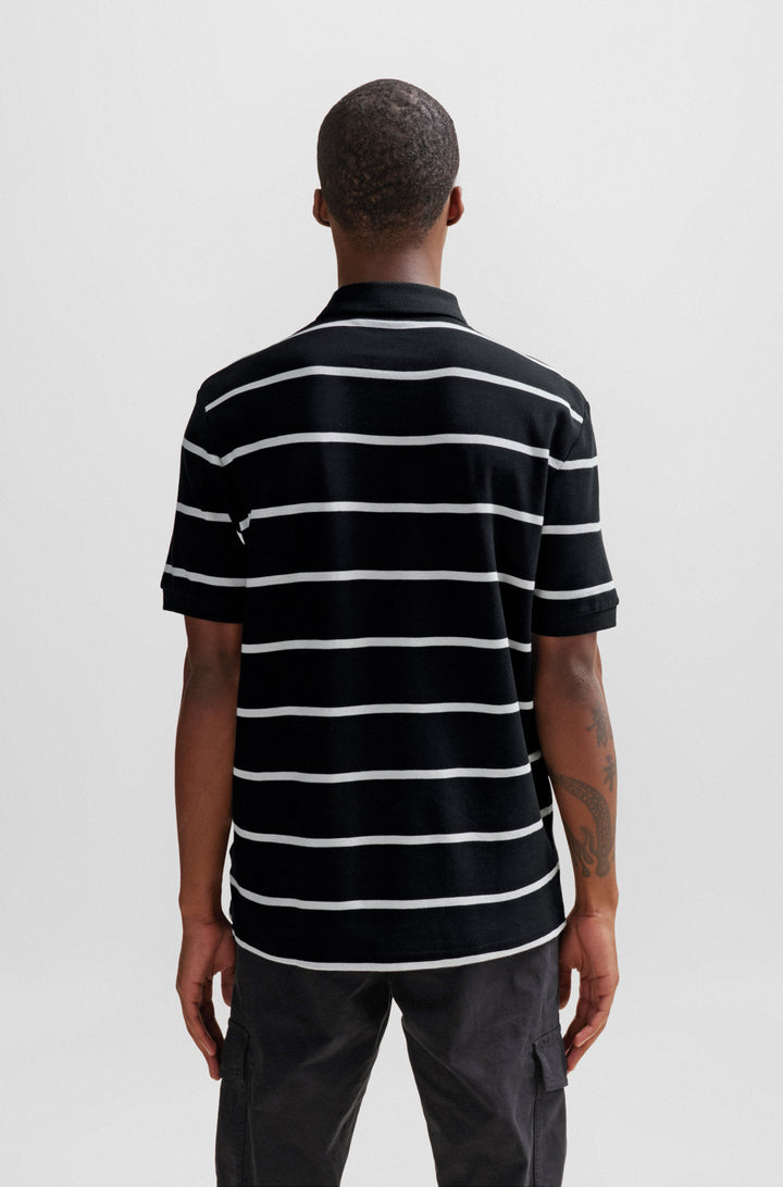 BOSS Polos Relaxed Fit in Cotton - PALESSTRIPE 10256935 01-50508327- Concorde Fashion#color_black-001