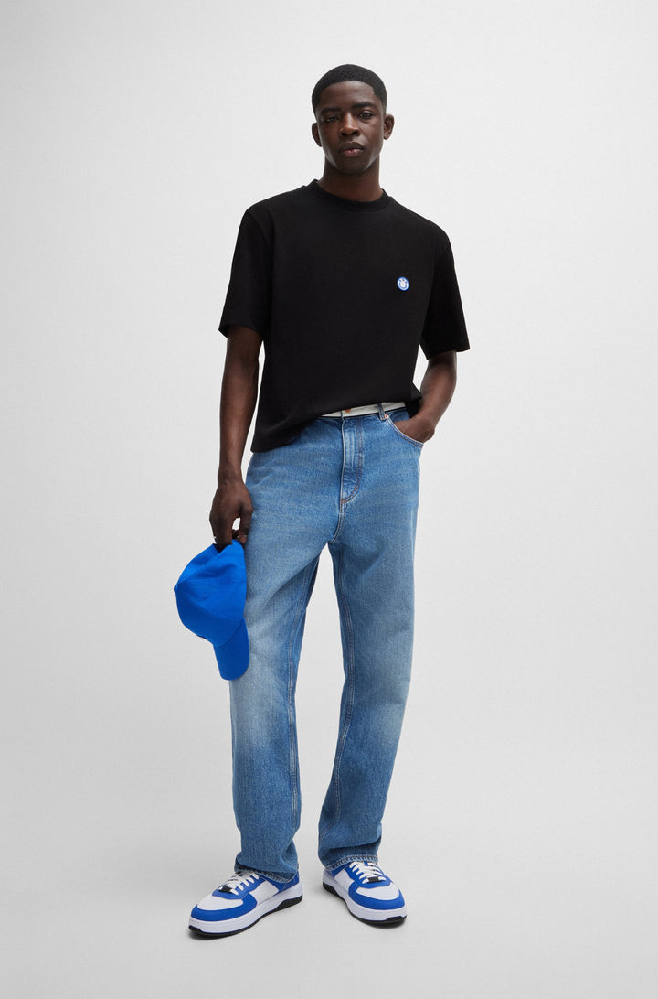 HUGO BLUE Regular Fit T-Shirts in Cotton - NILEY 10257318 01-50519984- Concorde Fashion#color_black-001