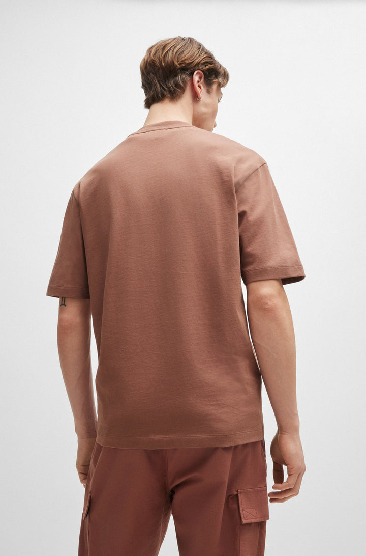 HUGO T-Shirts Regular Fit in Cotton - NILEY 10257318 01-50519984- Concorde Fashion#color_brown-215