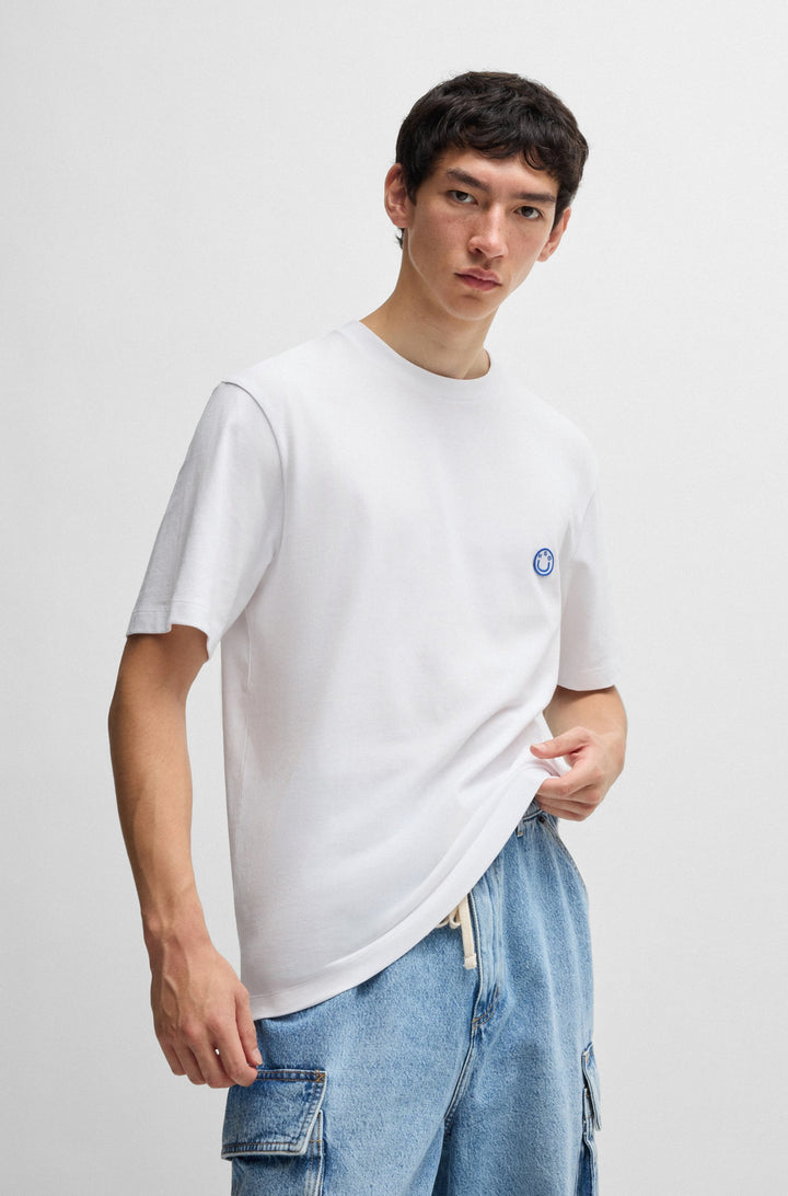 HUGO T-Shirts Regular Fit in Cotton - NILEY 10257318 01-50519984- Concorde Fashion#color_white-100