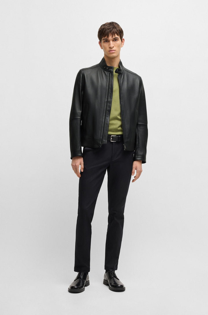 BOSS Casual Jackets Regular Fit in Leather - H-MANSELL3 10257647 01-50532475- Concorde Fashion#color_black-001