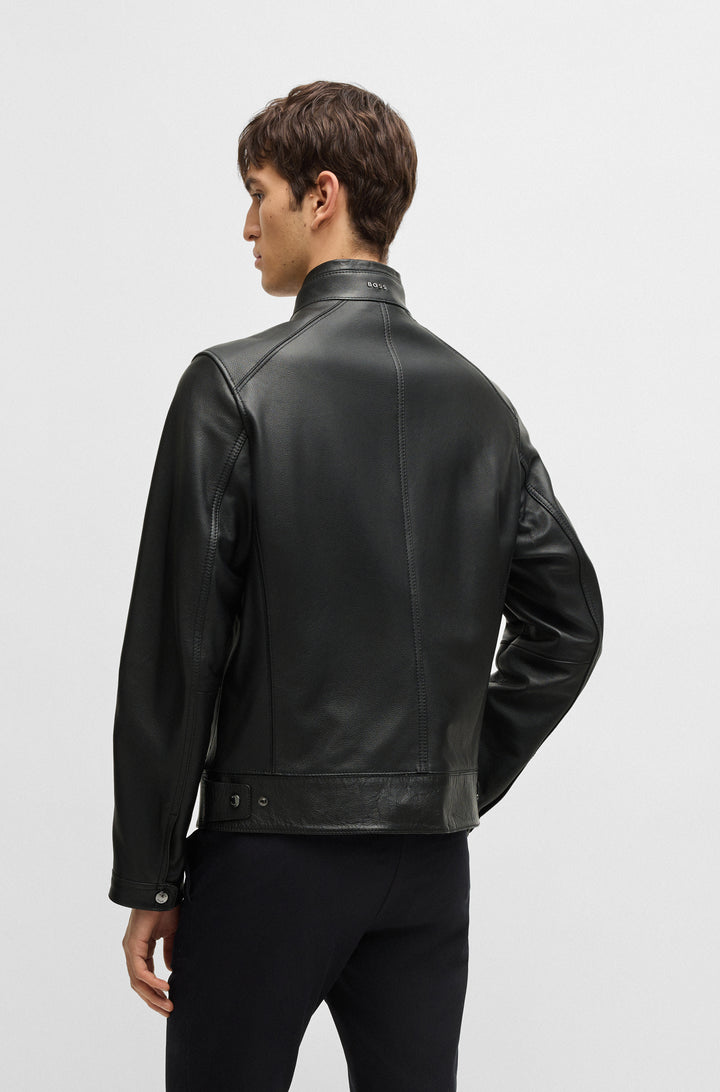 BOSS Casual Jackets Regular Fit in Leather - H-MANSELL3 10257647 01-50532475- Concorde Fashion#color_black-001