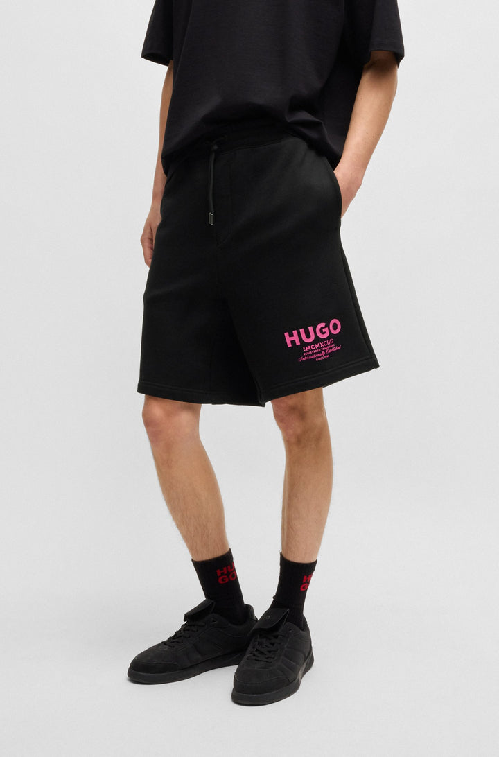 HUGO BLUE Loose Fit Shorts in Cotton - NOMARIO 10257685 01-50510728- Concorde Fashion#color_black-003