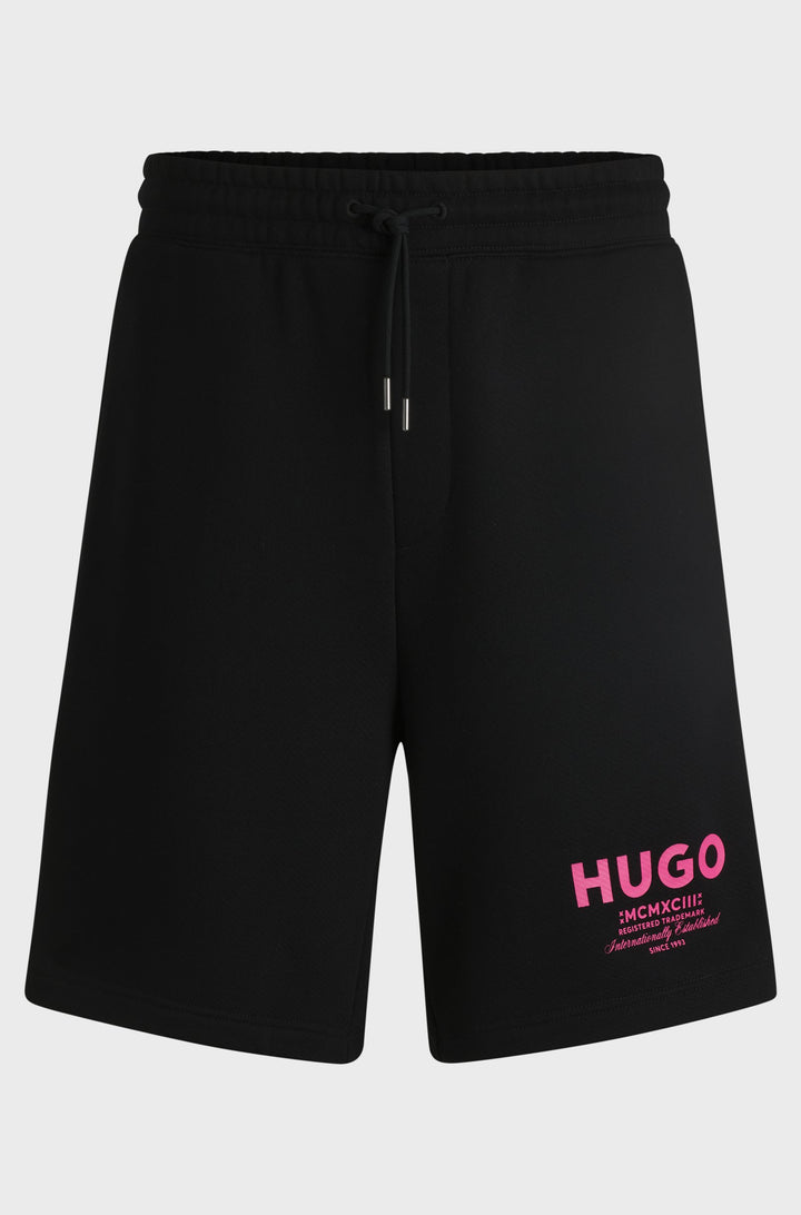 HUGO BLUE Loose Fit Shorts in Cotton - NOMARIO 10257685 01-50510728- Concorde Fashion#color_black-003
