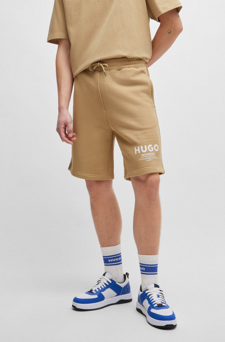 HUGO Shorts Loose Fit in Cotton - NOMARIO 10257685 01-50510728- Concorde Fashion#color_beige-269