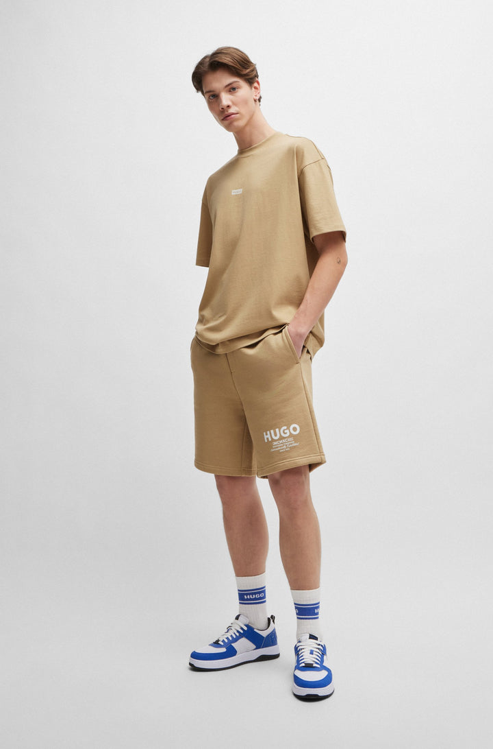 HUGO Shorts Loose Fit in Cotton - NOMARIO 10257685 01-50510728- Concorde Fashion#color_beige-269