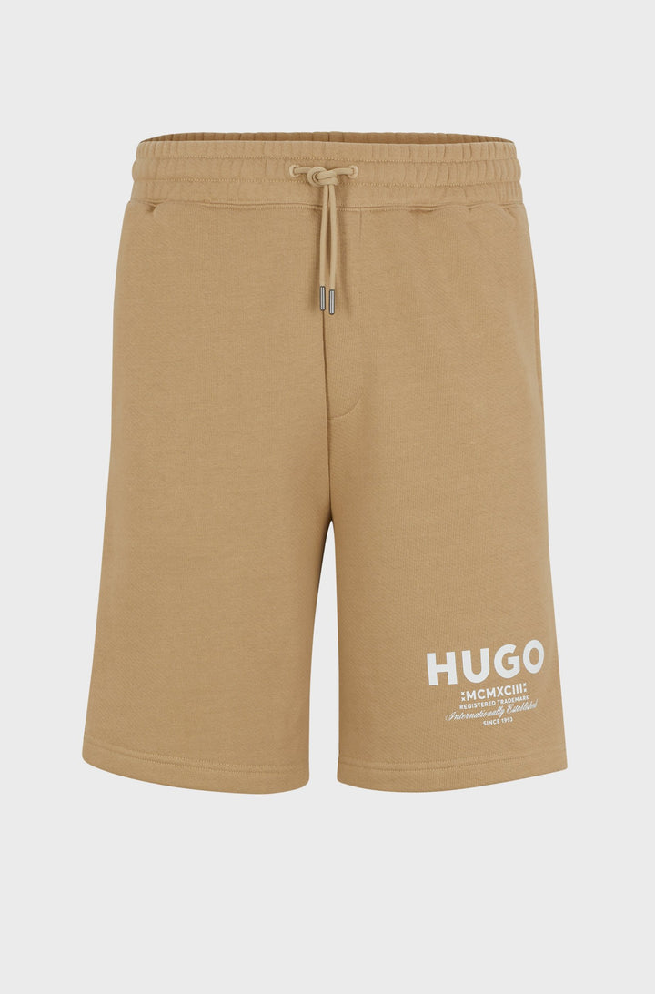 HUGO Shorts Loose Fit in Cotton - NOMARIO 10257685 01-50510728- Concorde Fashion#color_beige-269