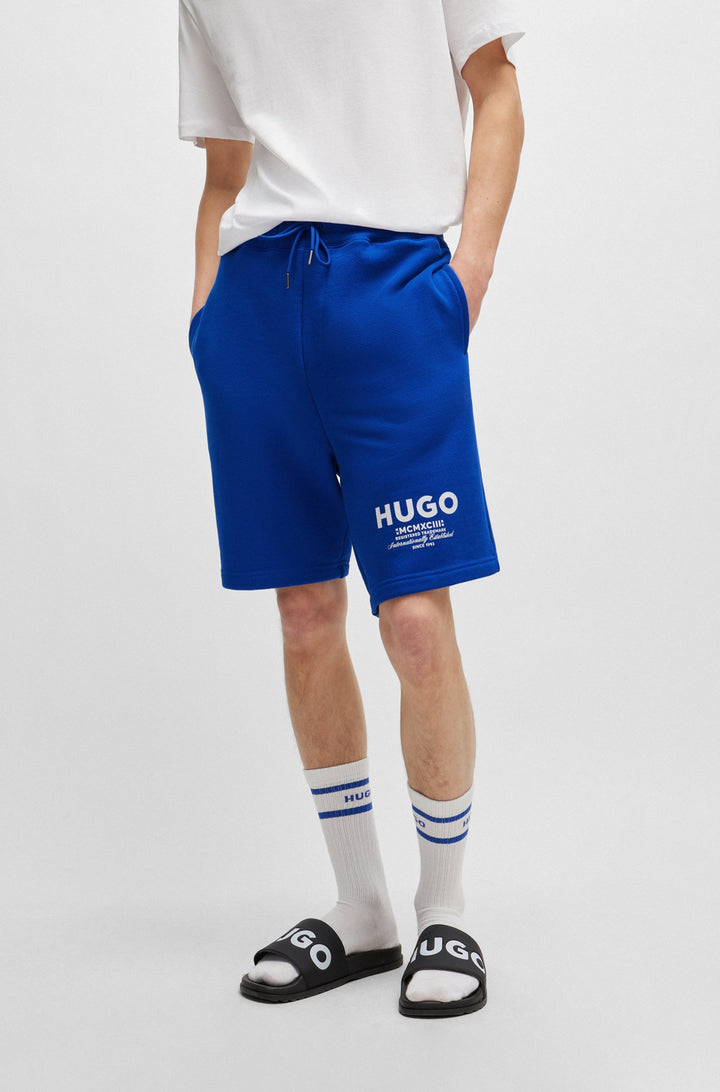 HUGO BLUE Loose Fit Shorts in Cotton - NOMARIO 10257685 01-50510728- Concorde Fashion#color_blue-493