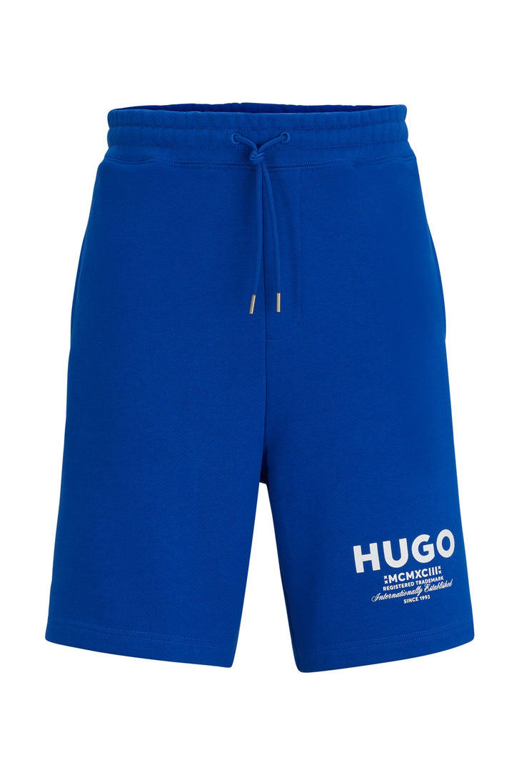 HUGO BLUE Loose Fit Shorts in Cotton - NOMARIO 10257685 01-50510728- Concorde Fashion#color_blue-493