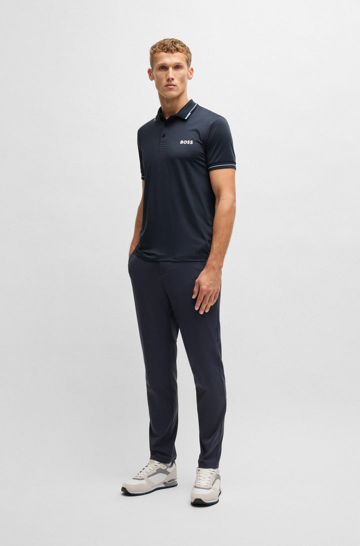 BOSS Polos Slim Fit in Polyester Mix - PAUL PRO 10258089 01-50506203- Concorde Fashion#color_navy-406