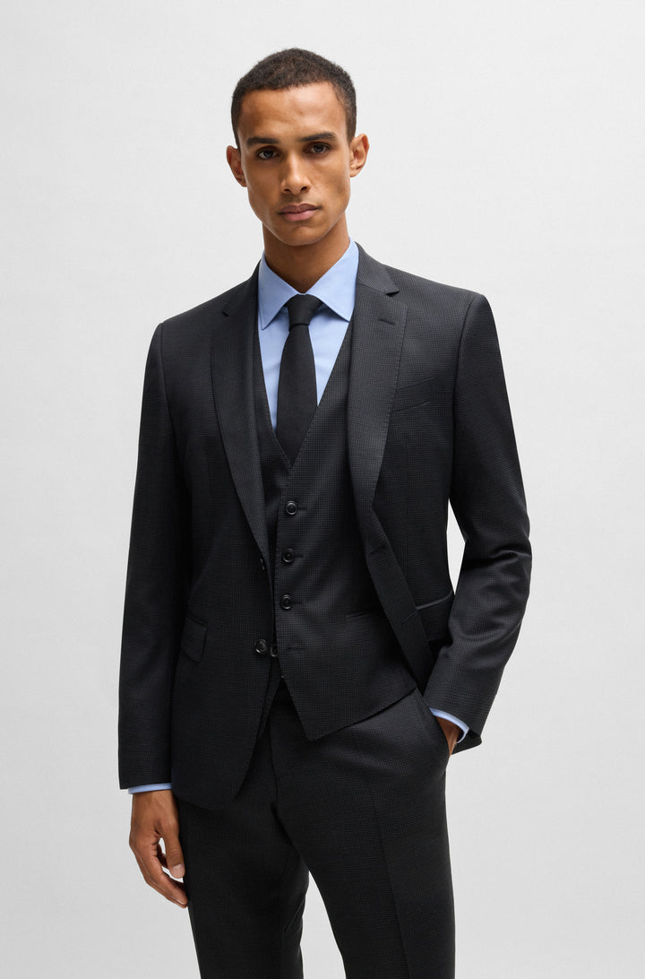 BOSS Formal Shirts Slim Fit in Cotton Mix - H-HANK-KENT-C1-214 10258875 01-50519867- Concorde Fashion#color_blue-450