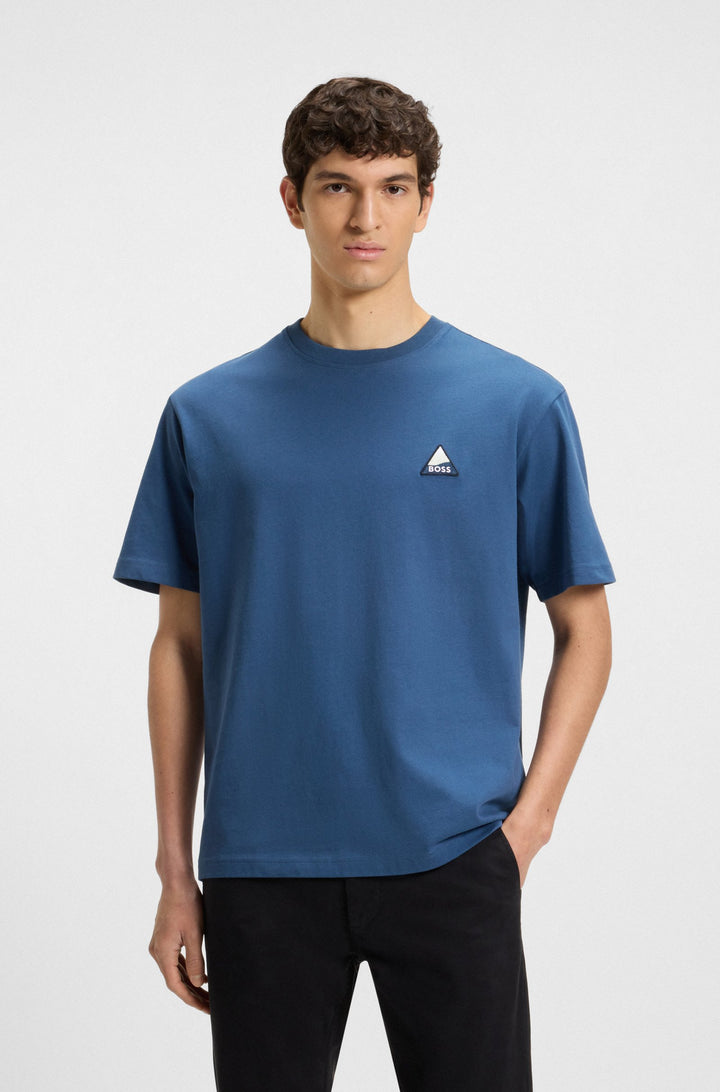 BOSS T-Shirts Relaxed Fit in Cotton - TE_FISHPATCH 10260136 01-50539195- Concorde Fashion#color_blue-466
