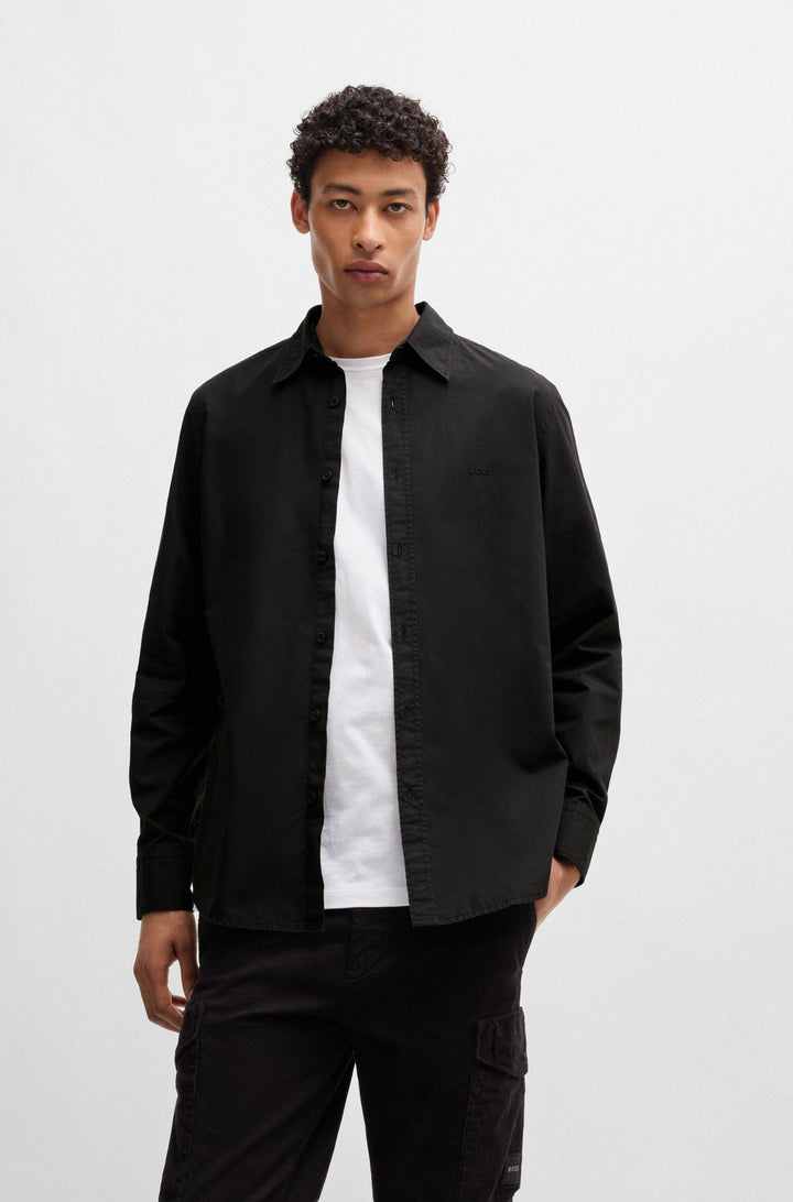 BOSS Casual Shirts Regular Fit in Cotton - RELEGANT_6_M 10260284 01-50518304- Concorde Fashion#color_black-001