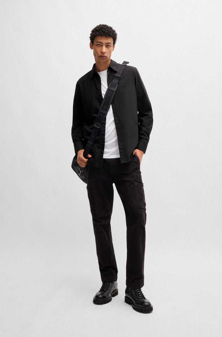 BOSS Casual Shirts Regular Fit in Cotton - RELEGANT_6_M 10260284 01-50518304- Concorde Fashion#color_black-001