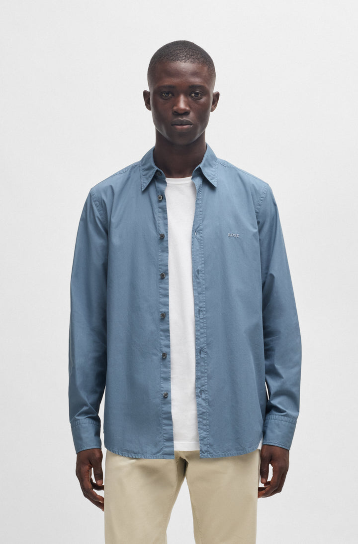 BOSS Casual Shirts Regular Fit in Cotton - RELEGANT_6_M 10260284 01-50518304- Concorde Fashion#color_blue-459