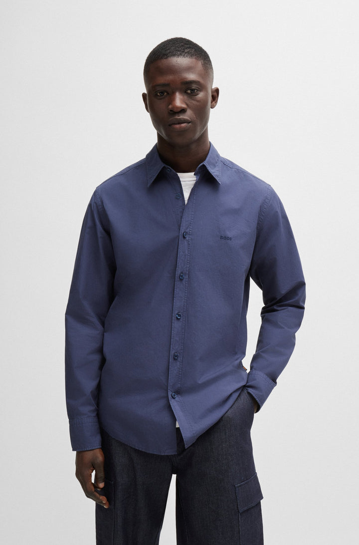 BOSS Casual Shirts Regular Fit in Cotton - RELEGANT_6_M 10260284 01-50518304- Concorde Fashion#color_navy-418