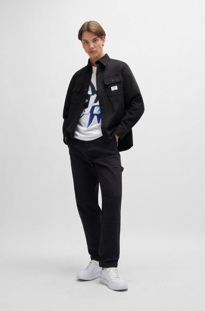 HUGO Casual Shirts Oversize Fit in Cotton - EKYNONE 10260730 01-50520001- Concorde Fashion#color_black-001