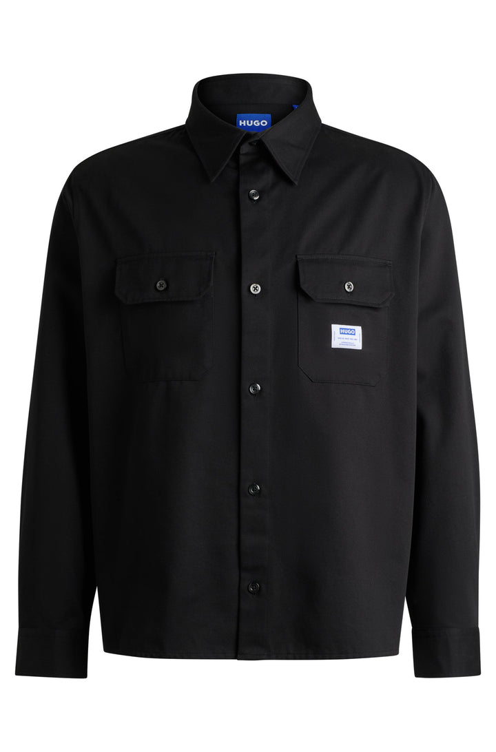HUGO Casual Shirts Oversize Fit in Cotton - EKYNONE 10260730 01-50520001- Concorde Fashion#color_black-001