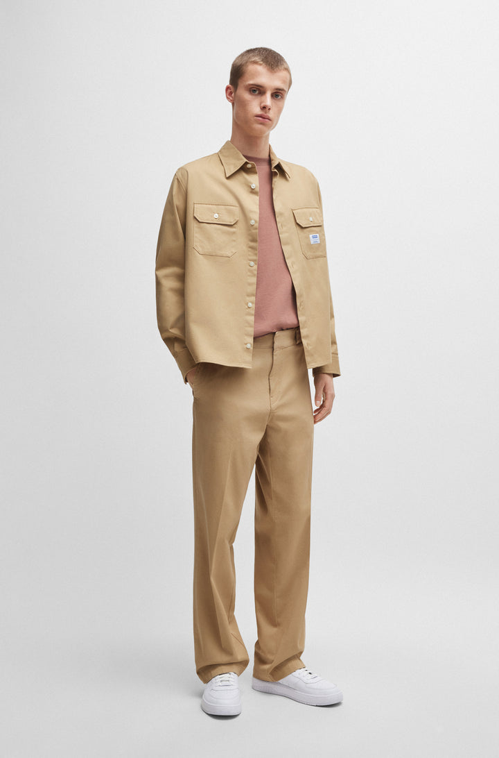 HUGO Casual Shirts Oversize Fit in Cotton - EKYNONE 10260730 01-50520001- Concorde Fashion#color_beige-269