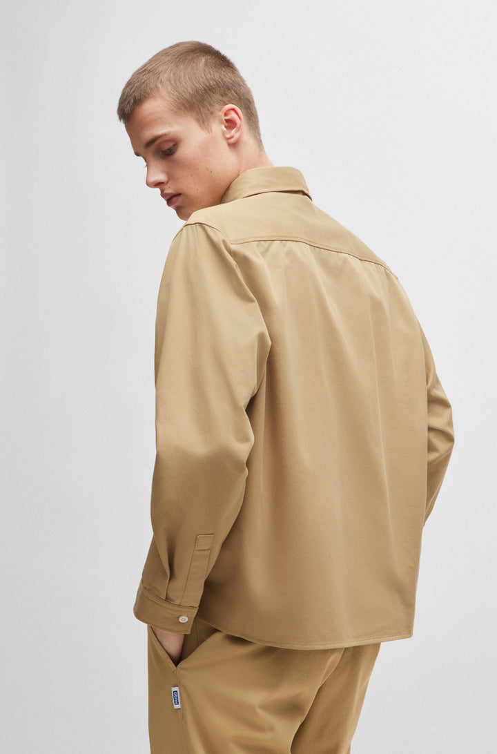 HUGO Casual Shirts Oversize Fit in Cotton - EKYNONE 10260730 01-50520001- Concorde Fashion#color_beige-269