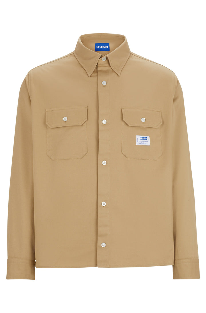 HUGO Casual Shirts Oversize Fit in Cotton - EKYNONE 10260730 01-50520001- Concorde Fashion#color_beige-269