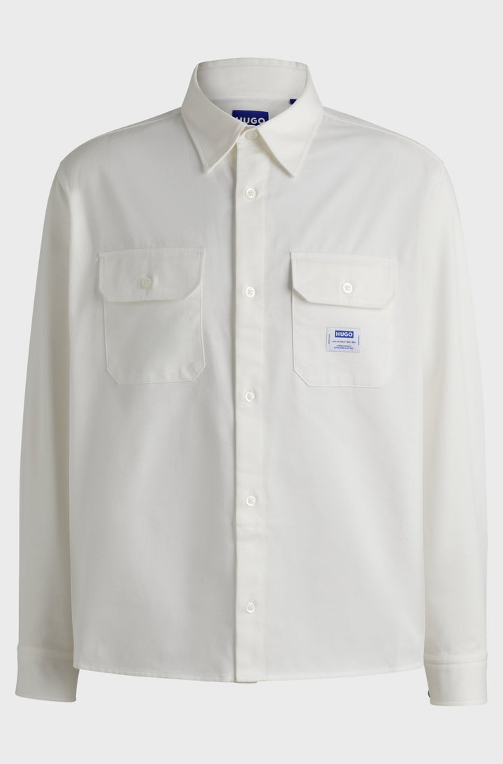 HUGO Casual Shirts Oversize Fit in Cotton - EKYNONE 10260730 01-50520001- Concorde Fashion#color_white-121