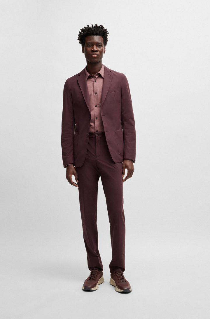 BOSS Formal Shirts Slim Fit in Nylon - P-ROAN-KENT-C1-233 10261755 01-50520133- Concorde Fashion#color_red-605