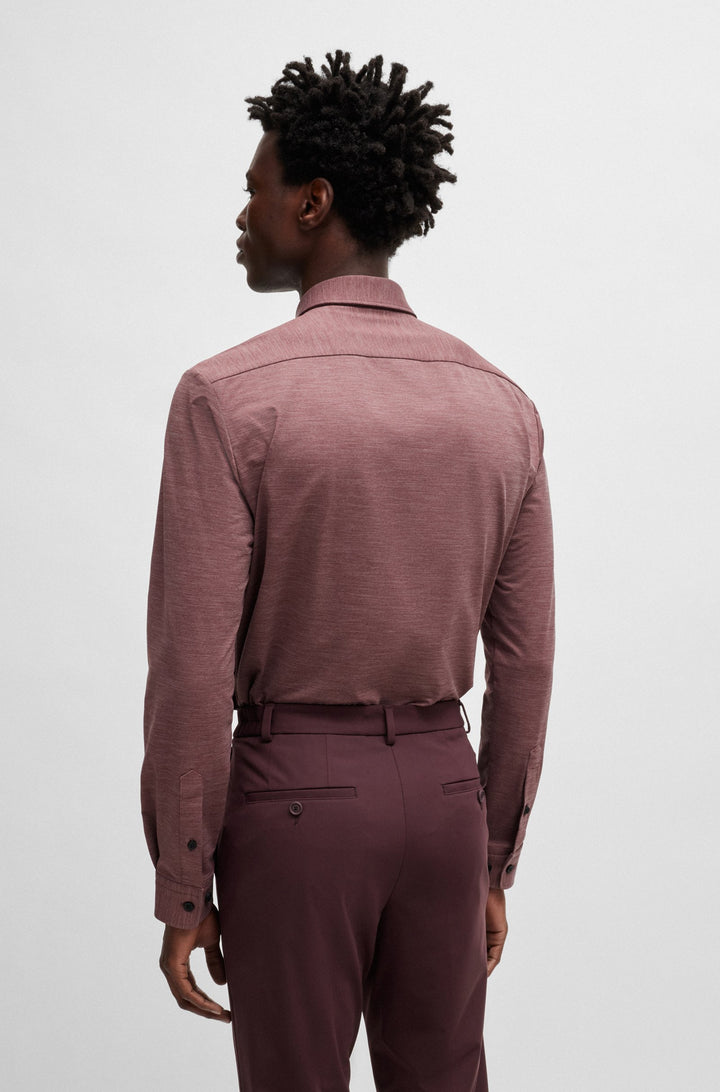 BOSS Formal Shirts Slim Fit in Nylon - P-ROAN-KENT-C1-233 10261755 01-50520133- Concorde Fashion#color_red-605