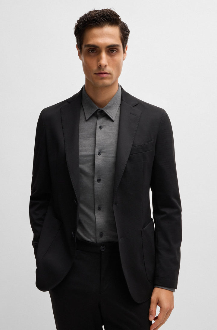 BOSS Formal Shirts Slim Fit in Nylon - P-ROAN-KENT-C1-233 10261755 01-50520133- Concorde Fashion#color_grey-030