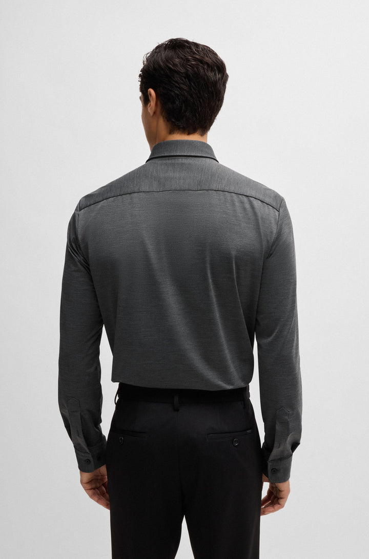 BOSS Formal Shirts Slim Fit in Nylon - P-ROAN-KENT-C1-233 10261755 01-50520133- Concorde Fashion#color_grey-030