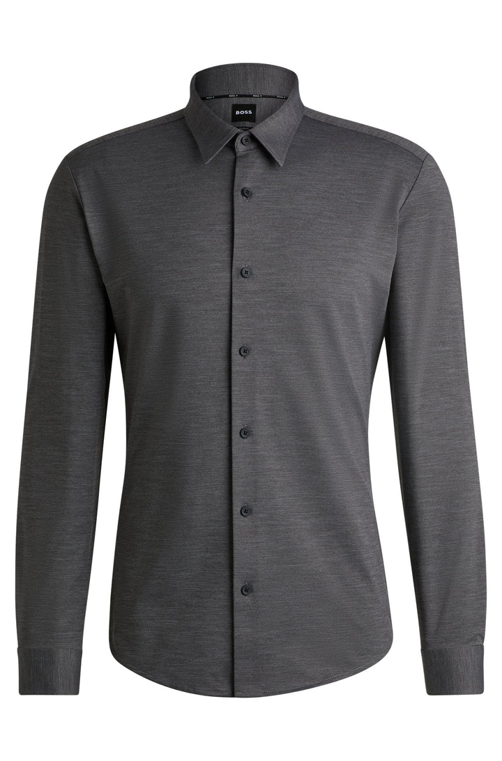 BOSS Formal Shirts Slim Fit in Nylon - P-ROAN-KENT-C1-233 10261755 01-50520133- Concorde Fashion#color_grey-030