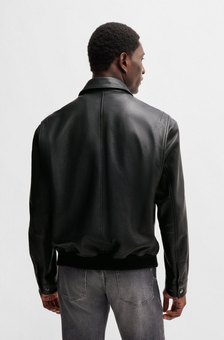 BOSS Casual Jackets Regular Fit in Leather - C-MERWYN1 10261962 01-50532807- Concorde Fashion#color_black-001
