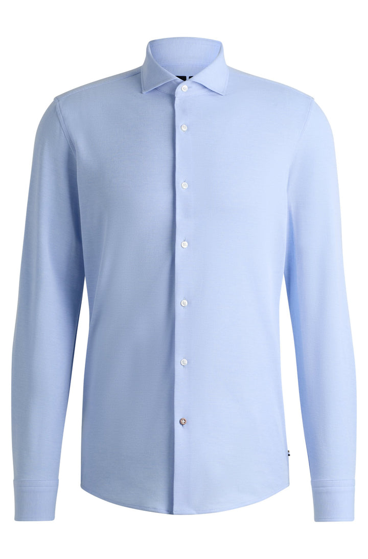 BOSS Formal Shirts Slim Fit in Cotton - P-HANK-SPREAD-243 10262046 01-50527675- Concorde Fashion#color_blue-450
