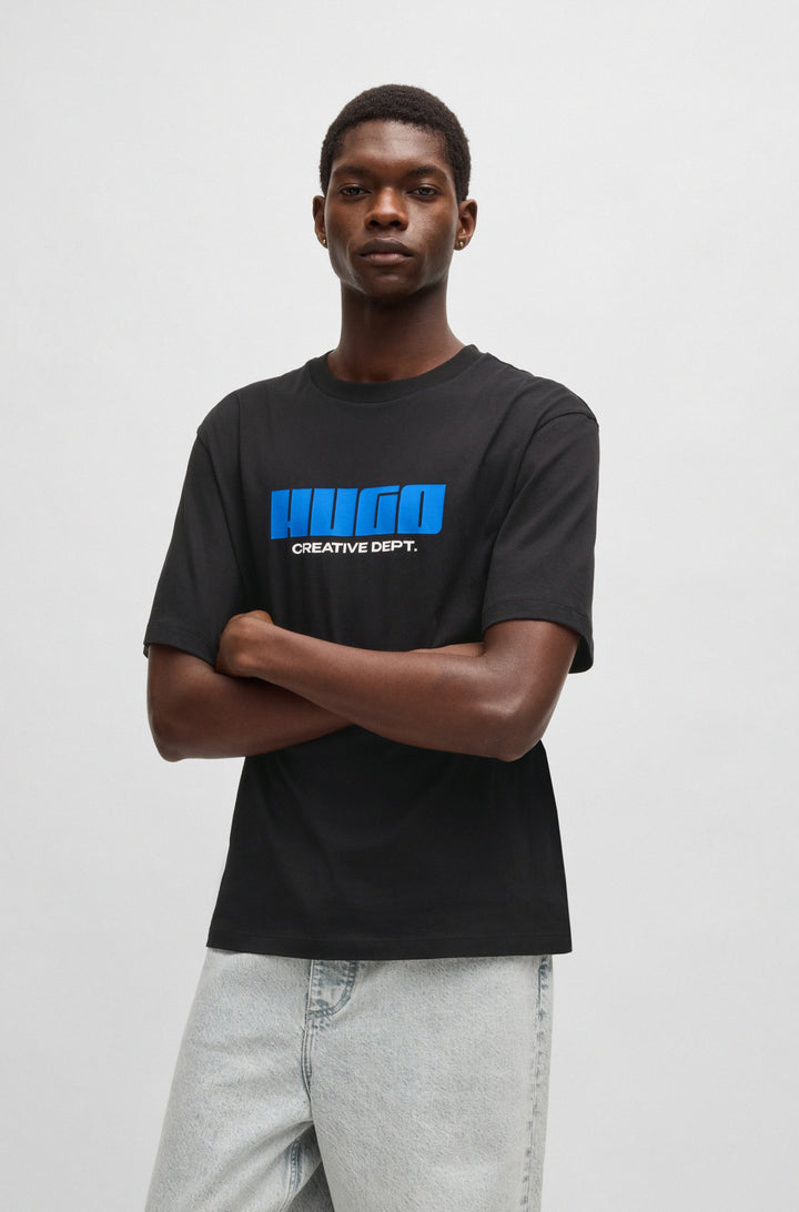 HUGO T-Shirts Regular Fit in Cotton - NEWROMI 10262283 01-50542934- Concorde Fashion#color_black-001