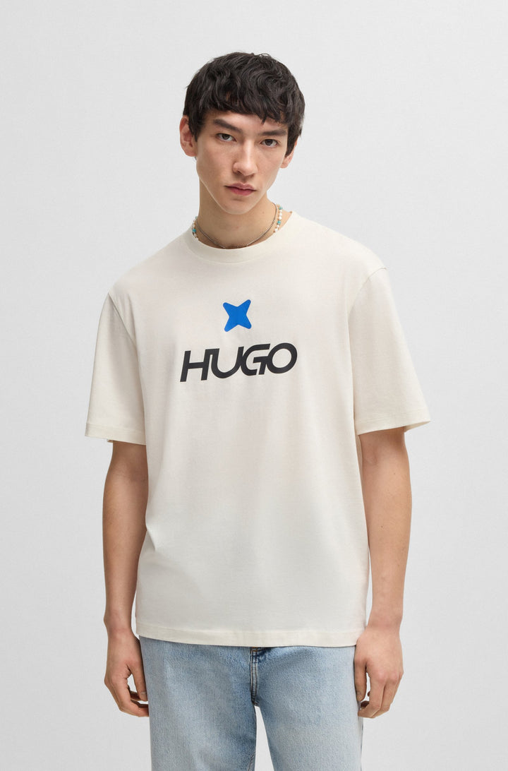 HUGO T-Shirts Regular Fit in Cotton - NEWROMI 10262283 01-50542934- Concorde Fashion#color_white-121