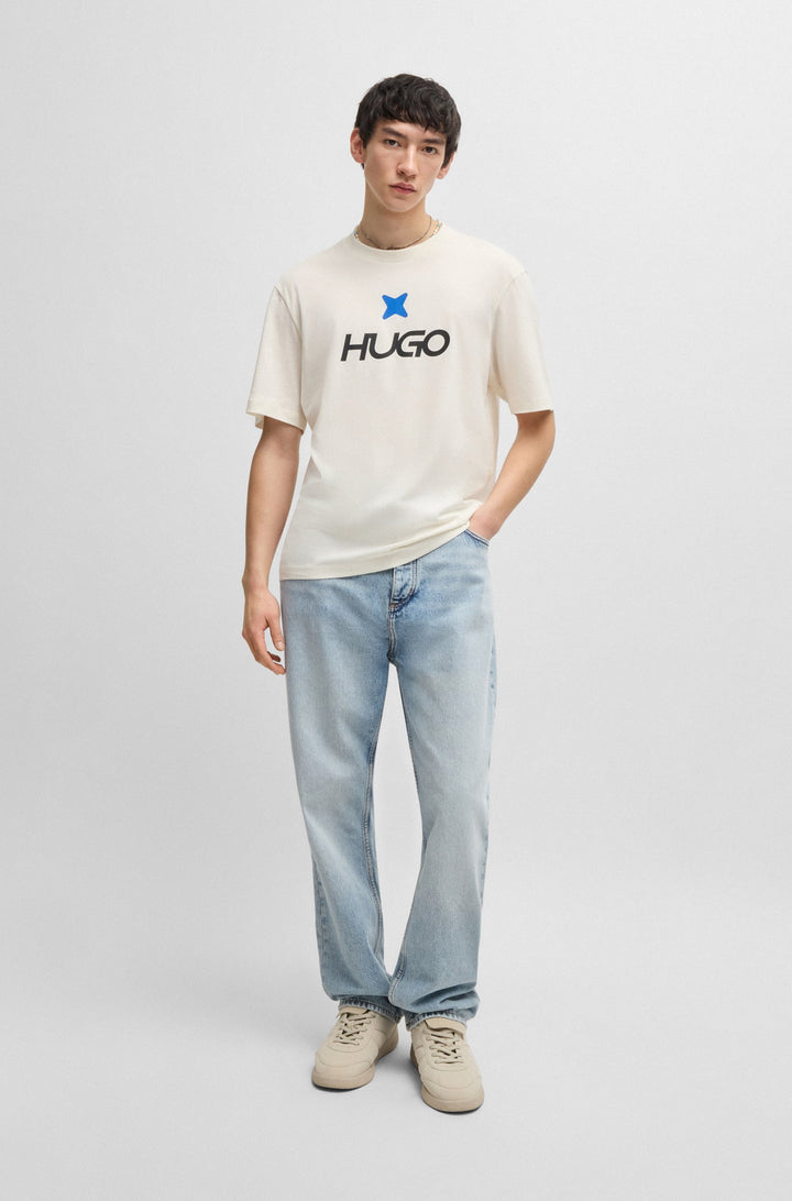 HUGO T-Shirts Regular Fit in Cotton - NEWROMI 10262283 01-50542934- Concorde Fashion#color_white-121