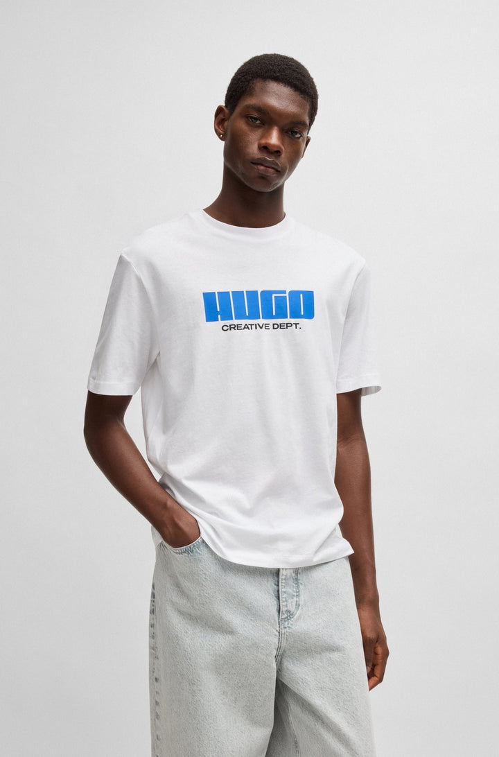 HUGO T-Shirts Regular Fit in Cotton - NEWROMI 10262283 01-50542934- Concorde Fashion#color_white-100