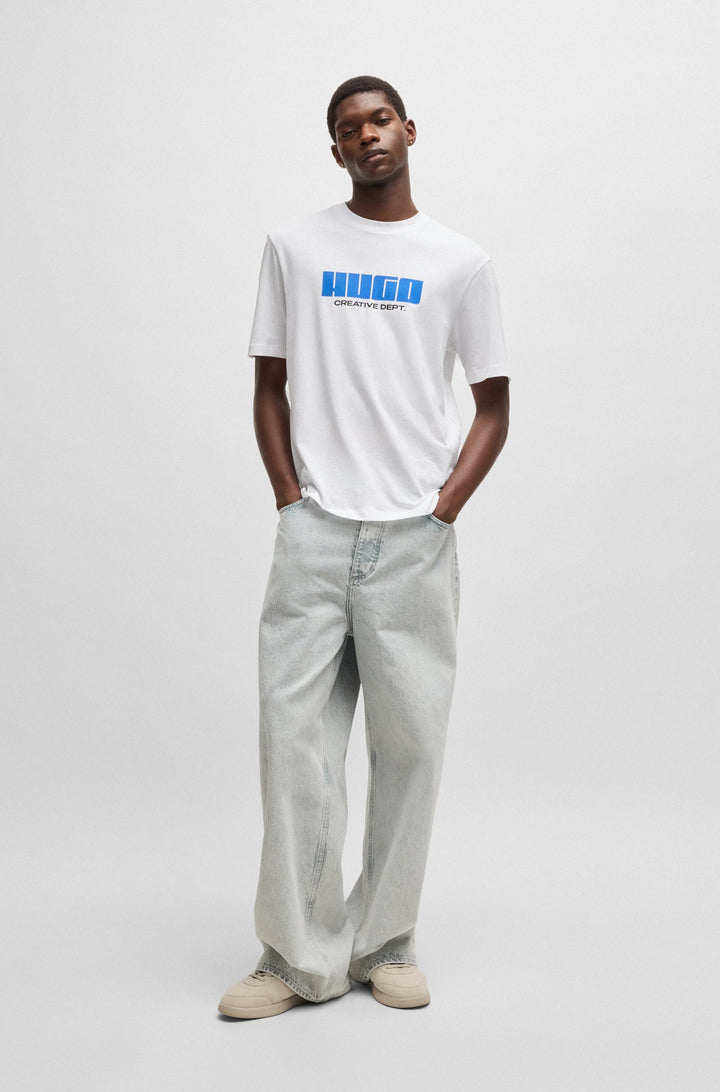 HUGO T-Shirts Regular Fit in Cotton - NEWROMI 10262283 01-50542934- Concorde Fashion#color_white-100