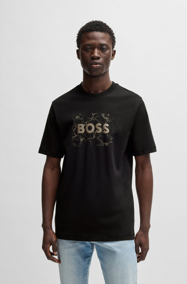 BOSS T-Shirts Regular Fit in Cotton - TE_LOGOSPACE 10262477 01-50539186- Concorde Fashion#color_black-001