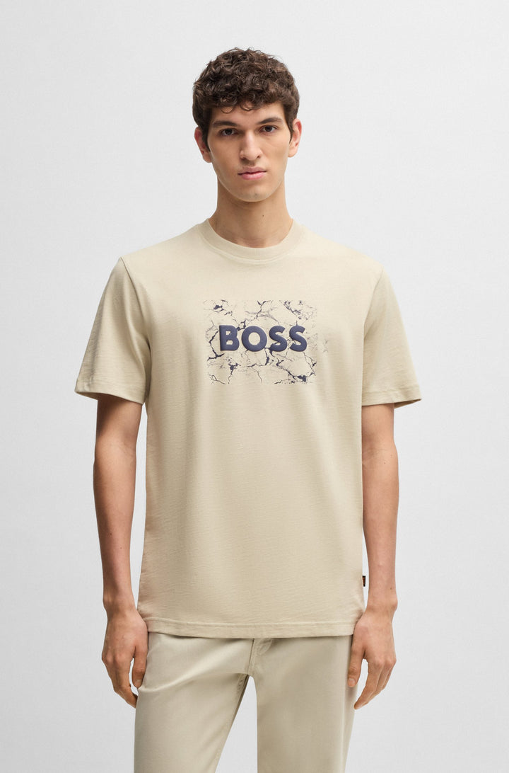 BOSS T-Shirts Regular Fit in Cotton - TE_LOGOSPACE 10262477 01-50539186- Concorde Fashion#color_beige-271