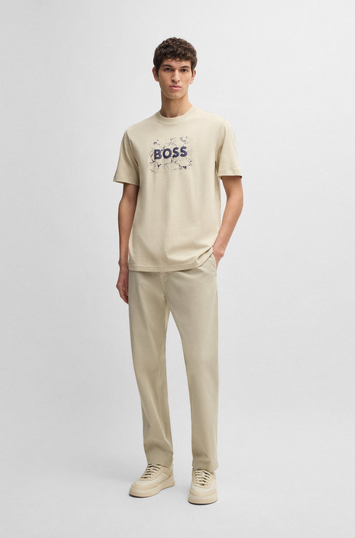 BOSS T-Shirts Regular Fit in Cotton - TE_LOGOSPACE 10262477 01-50539186- Concorde Fashion#color_beige-271