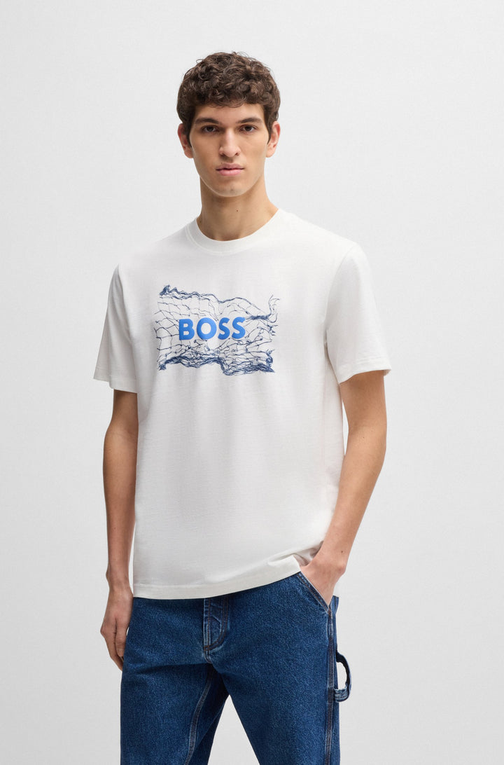 BOSS T-Shirts Regular Fit in Cotton - TE_LOGOSPACE 10262477 01-50539186- Concorde Fashion#color_white-101