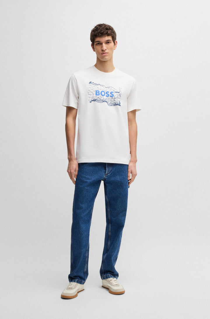 BOSS T-Shirts Regular Fit in Cotton - TE_LOGOSPACE 10262477 01-50539186- Concorde Fashion#color_white-101