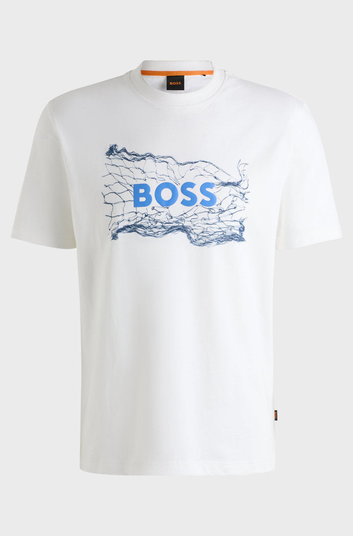 BOSS T-Shirts Regular Fit in Cotton - TE_LOGOSPACE 10262477 01-50539186- Concorde Fashion#color_white-101